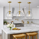 Gleam - Single Light Pendant Lamp With Clear Globe Satin - Antique Brass / Clear / Gold by HouseOfZazla