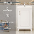 Modern Small Bathroom Vanity Cabinet With Ceramic Basin, Ample Storage, 1 Soft Close Door by HouseOfZazla