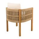 5 Piece Outdoor Dining Set With Round Table And 4 Wrapped Chairs - Black / Brown / Teak by HouseOfZazla