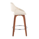Fabrico - Mid Century Modern, Fixed Height Counter Stool With Round Footrest (Set of 2)