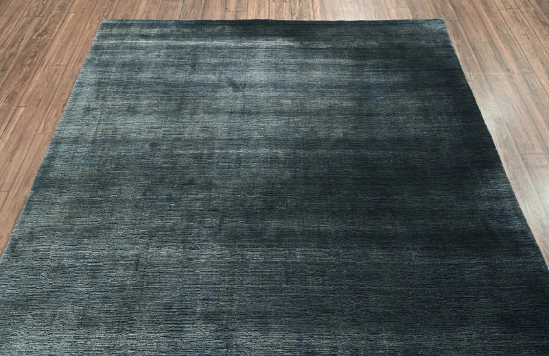 6x9 Blue LoomBloom Hand Knotted Modern & Contemporary Textured Tibetan 100% Wool Oriental Area Rug