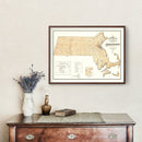 Vintage Map of Massachusetts 1876