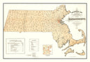 Vintage Map of Massachusetts 1876