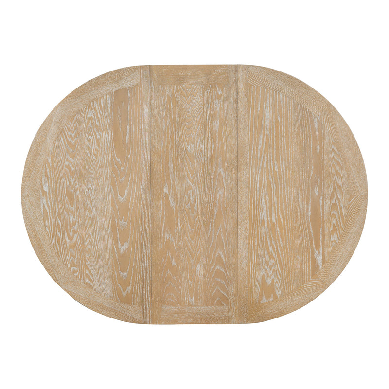 5-Piece Dining Set Extendable Round Table and 4 Upholstered Chairs Farmhouse Dining Set for Kitchen, Dining Room(Natural Wood Wash)