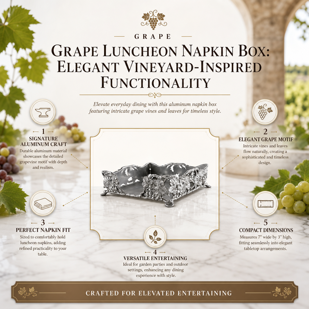 Grape Luncheon Napkin Box, photo 11 of 11