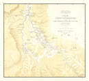 Vintage Map of Upper Geyser Basin on Upper Madison River 1872