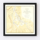 Vintage Map of Upper Geyser Basin on Upper Madison River 1872
