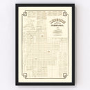 Vintage Map of Lincoln, Nebraska 1871