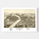 Vintage Map of Pittston & West Pittston, Pennsylvania 1892