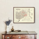 Vintage Railroad Map of Lincoln 1871