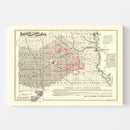 Vintage Railroad Map of Lincoln 1871