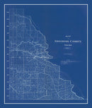 Vintage Map of Shoshone County, Idaho 1907
