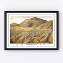 Vintage Map of Virginia City, Nevada 1875