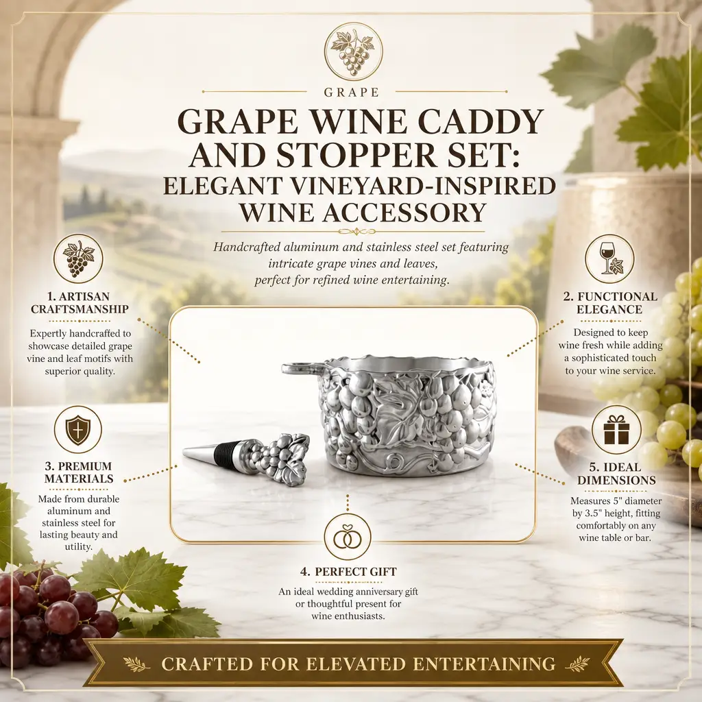 Grape Wine Caddy and Stopper Set, photo 11 of 11