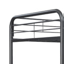 Triple Bunk Bed, Full Size With Sturdy Metal Frame And Safe Stairs - Black by HouseOfZazla