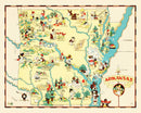 Vintage Map of Arkansas 1935