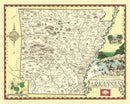 Vintage Map of Arkansas 1938
