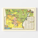 Vintage Map of Arkansas 1941