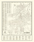 Vintage Map of Hot Springs, Arkansas 1948