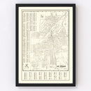 Vintage Map of Hot Springs, Arkansas 1948