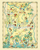 Vintage Map of Alabama 1935