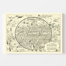 Vintage Map of Hollywood, California 1930