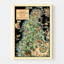 Vintage Map of San Mateo County, California 1930