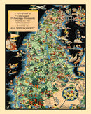 Vintage Map of San Mateo County, California 1930