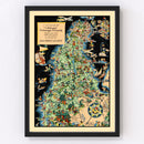 Vintage Map of San Mateo County, California 1930