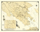 Vintage Map of Marin County, California 1930