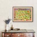 Vintage Map of Pasadena, California 1933