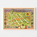 Vintage Map of Pasadena, California 1933