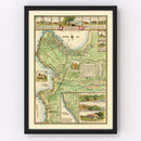 Vintage Map of Monterey, California 1933