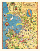 Vintage Map of Monterey Bay, 1933