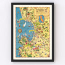 Vintage Map of Monterey Bay, 1933
