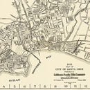 Vintage Map of Santa Cruz, California 1933
