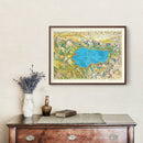 Vintage Map of Lake Tahoe, 1935