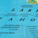 Vintage Map of Lake Tahoe, 1935