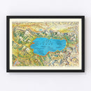 Vintage Map of Lake Tahoe, 1935