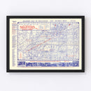 Vintage Map of Hollywood, California 1935