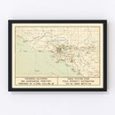 Vintage Map of Pasadena, California 1935
