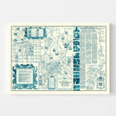 Vintage Map of Hollywood, California 1937
