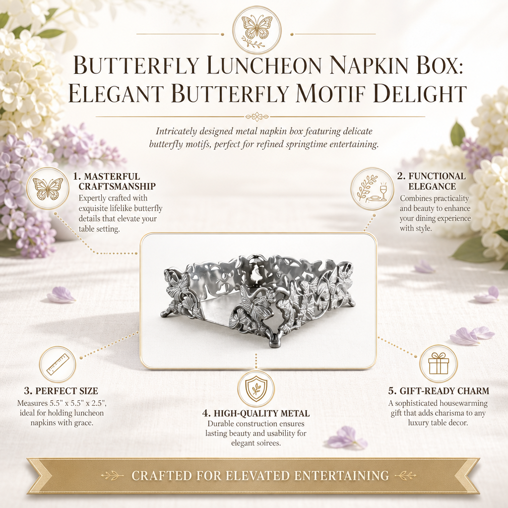 Butterfly Luncheon Napkin Box, photo 5 of 9