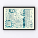 Vintage Map of Hollywood, California 1937