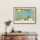 Vintage Pictorial Map of Lake Arrowhead, CA 1938