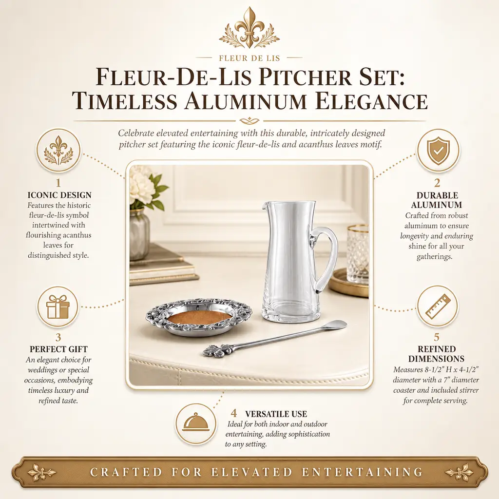 Fleur-De-Lis Pitcher Set, photo 12 of 12