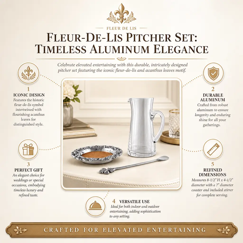 Fleur-De-Lis Pitcher Set, photo 12 of 12