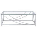 Lille 2-piece Glass Top Coffee And End Table Set Chrome