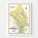 Vintage Map of Napa County, California 1940