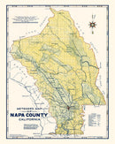 Vintage Map of Napa County, California 1940